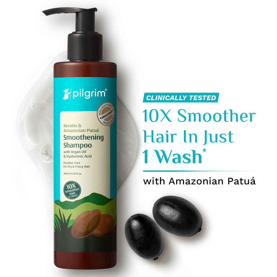 Pilgrim Keratin & Amazonian Patua Smoothening Shampoo for Smooth, Frizzy & Shinier Hair