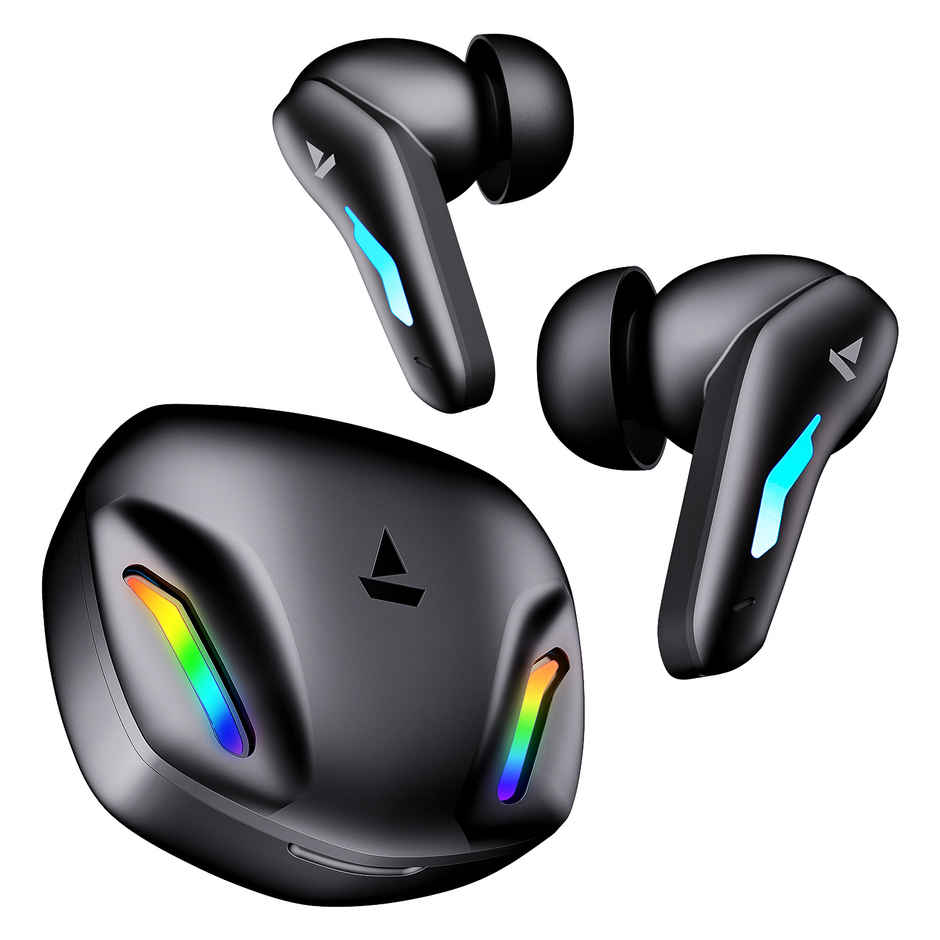 boAt Immortal 100 TWS Earbuds for Gaming w/ 30H Playtime, BEAST Mode & RGB LEDs (Black Sabre)