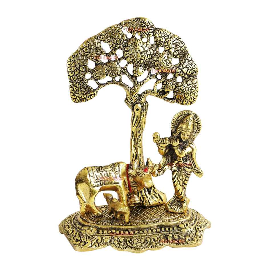 Tied Ribbons Krish Idol with Cow Statue Showpiece (17 Cm)