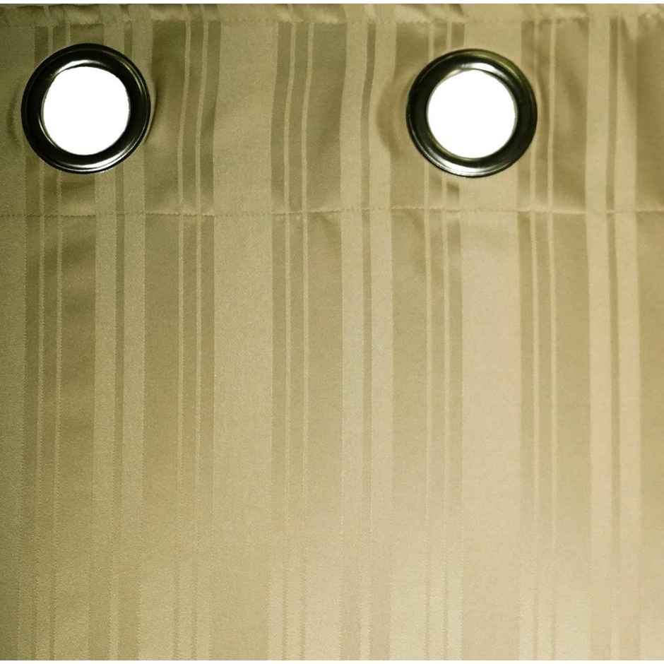 Lushomes Shower Curtain - Beige | Striped | Polyester | 10 Metal Eyelets | 6 x 6.5 ft
