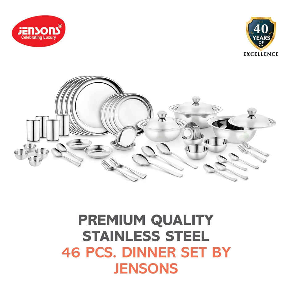 Jensons 46 Pcs Dinner Set Plain