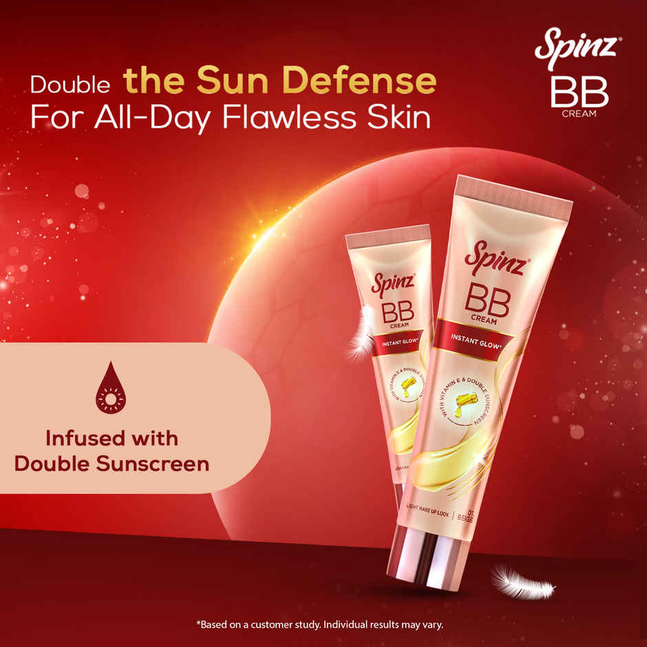 Spinz BB Brightening & Beauty Fairness Cream Gives 2X Instant Glow Sun Protection Dark Spots Correction