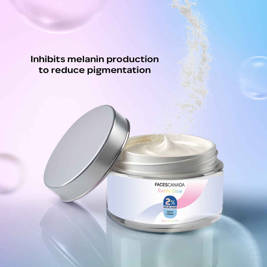 FACES CANADA Comfy Glow 2% Kojic Acid Night Cream | Fades Dark Spots & Acne Marks