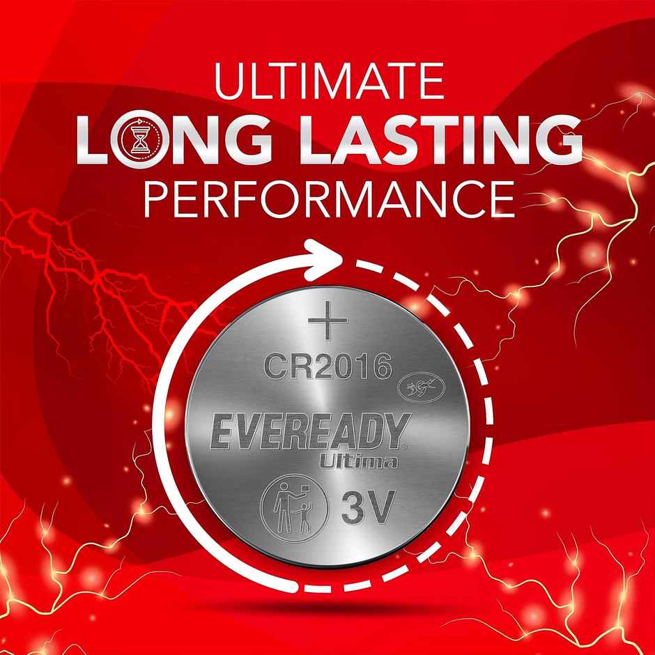 Eveready Ultima Coin Battery | 3V |CR2016 | Pack of 5|Pack of 5