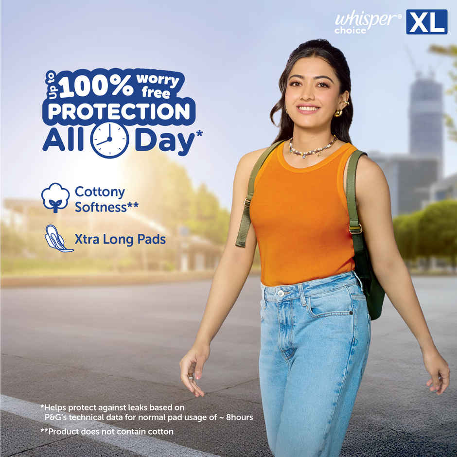 Whisper Choice Sanitary Pads with Wings for Women | XL | 10 pcs