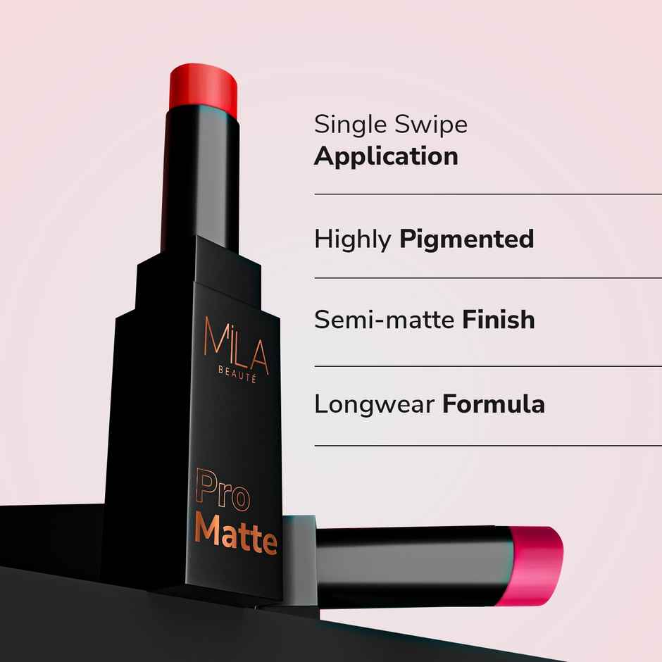 Mila Beaute Pro Matte Creamy Lipstick Luxurious Texture | 16 Damini
