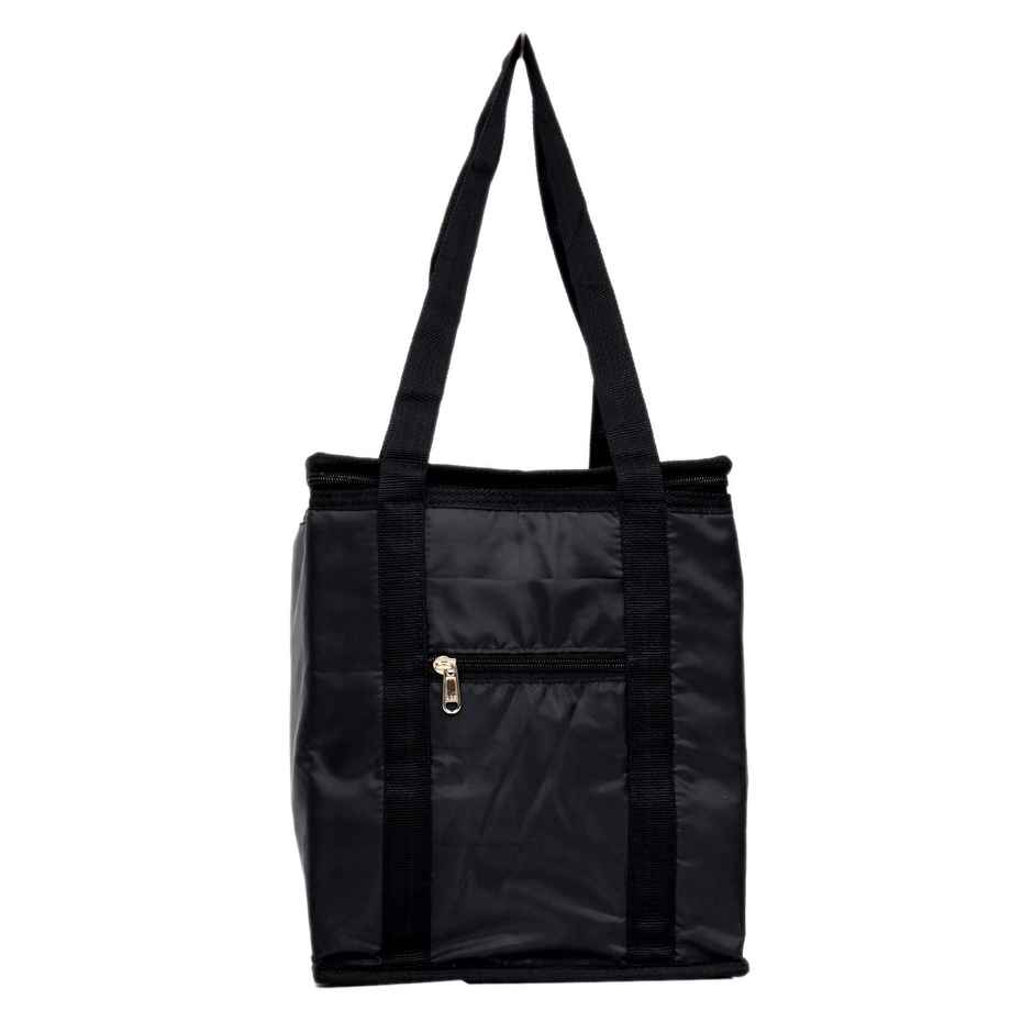 Kuber Industries Large Size Parachute Lunch Bag Suitable for 3 & 4 Compartment (Black)