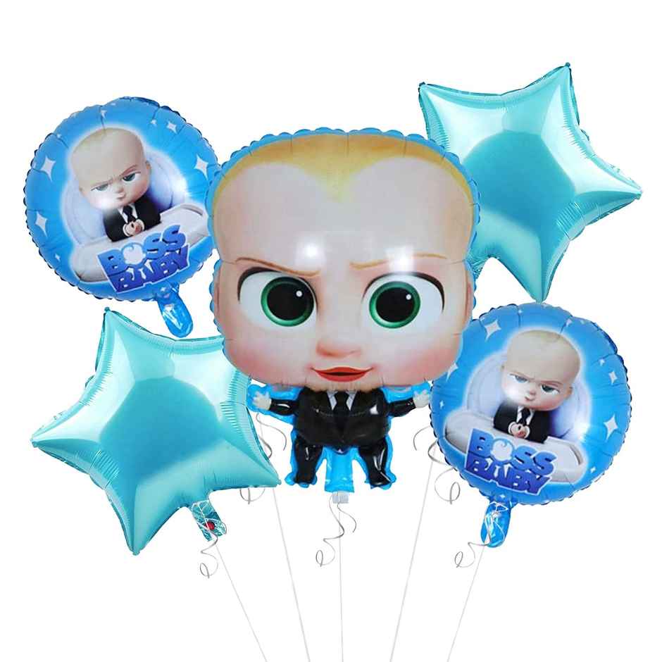 Party Propz Boss Baby Theme Decorations Foil Balloons Set - Pack Of 5
