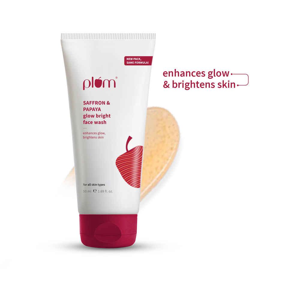 Plum Saffron & Papaya Glow Bright Face Wash | Enhances Glow & Brightens Skin | Fights Dull Skin
