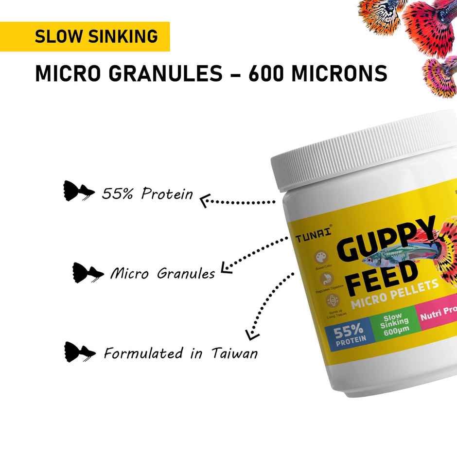Tunai Guppy Fish Food 600 Microns