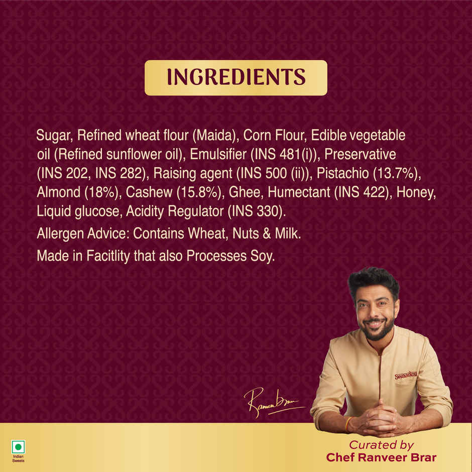 Pure Ghee Assorted Baklava Box By UNIBIC Swaadesi