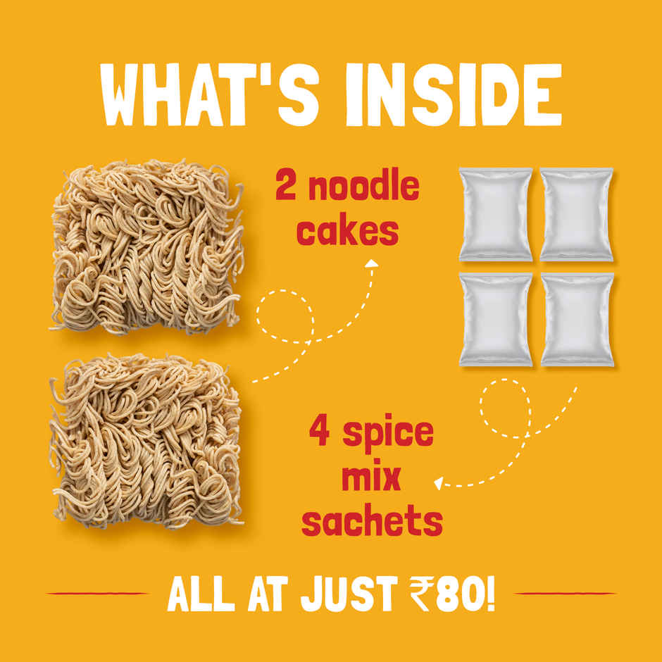 Slurrp Farm No Maida Instant Millet Noodles- Magic Masala, Not Fried, Millet Noodles (Pack Of 2) Combo 
