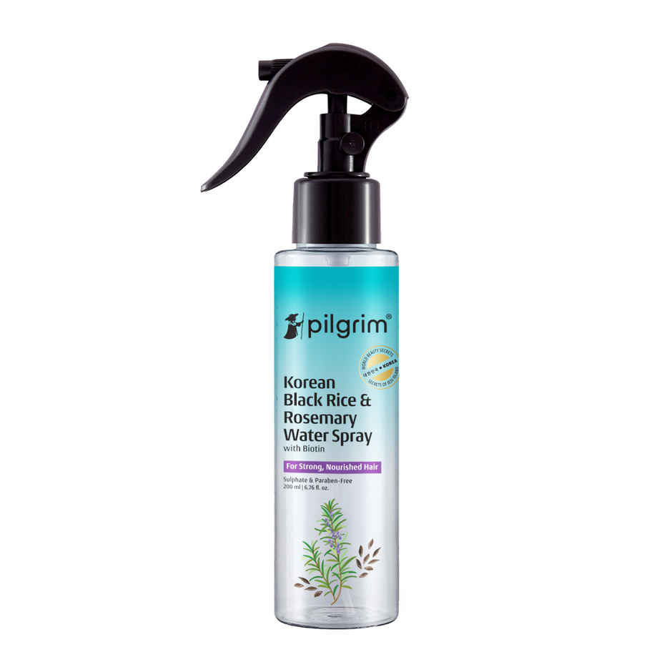 Pilgrim Korean Black Rice and Rosemary Water Spray with Biotin for Strong and Nourished Hair