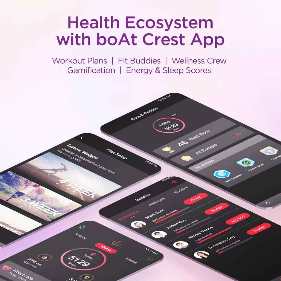 boAt Wave Smart Call Smartwatch | 1.69" Display | BT Calling - Active Black