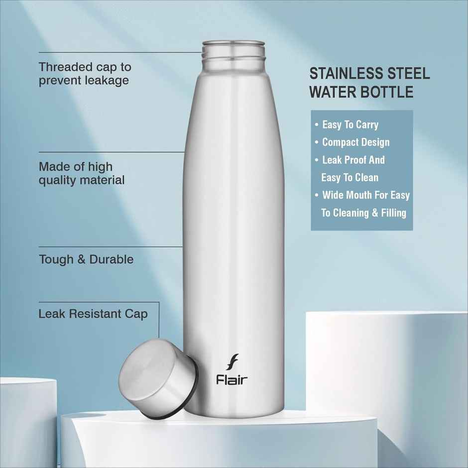 Flair Ace 2A Stainless Steel Water Bottle 800 ml | Silver
