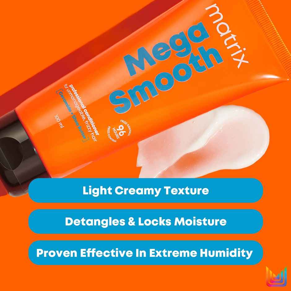 Matrix Mega Smooth Anti-Frizz Conditioner with Shea Butter | 4-Days Frizz Control