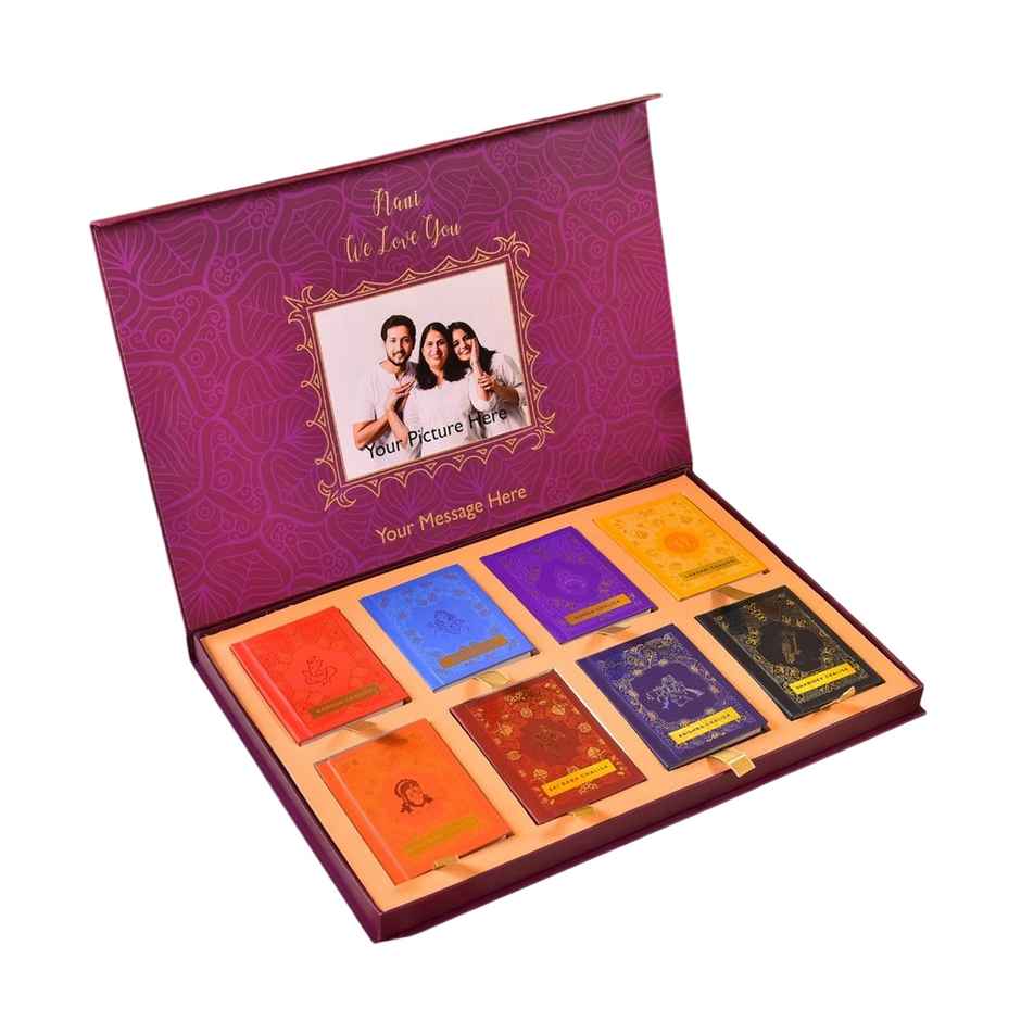 Servdharm Asht Chalisa - Purple Color | Premium Chalisas | Gift Set For Indian Occasions|Set Of 8