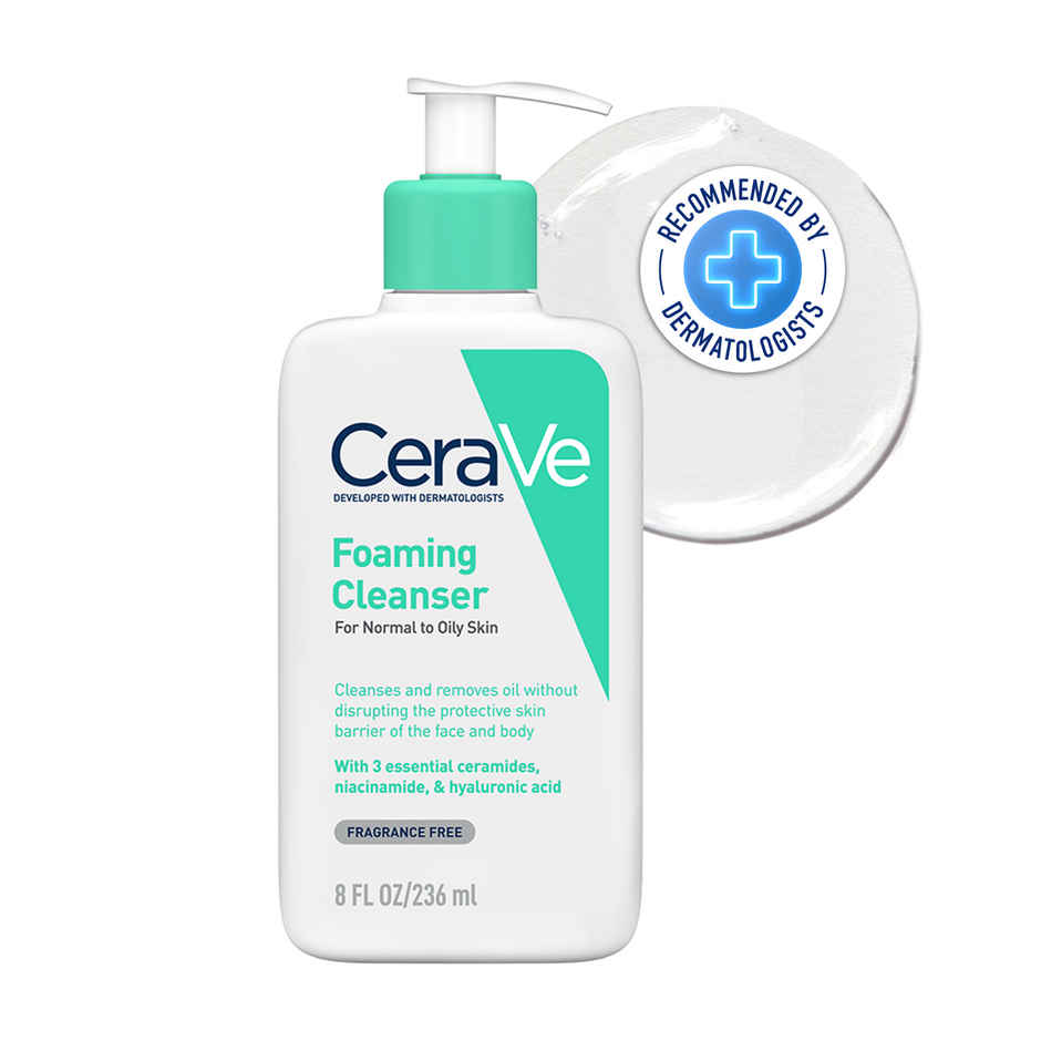 CeraVe Foaming Cleanser Face Wash For Oily Skin With Hyaluronic Acid, Ceramides & Niacinamide