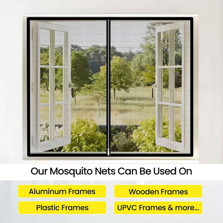 Mr. Right Stitched Mosquito Net For Window | Grey - 120 x 120 cm