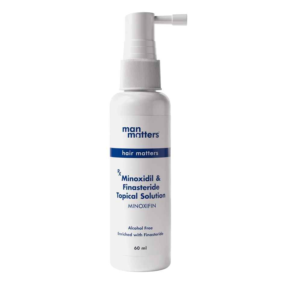 Man Matters Minoxifin Topical Solution | 5% minoxidil and 0.1% Finasteride | For stage 3 hairfall