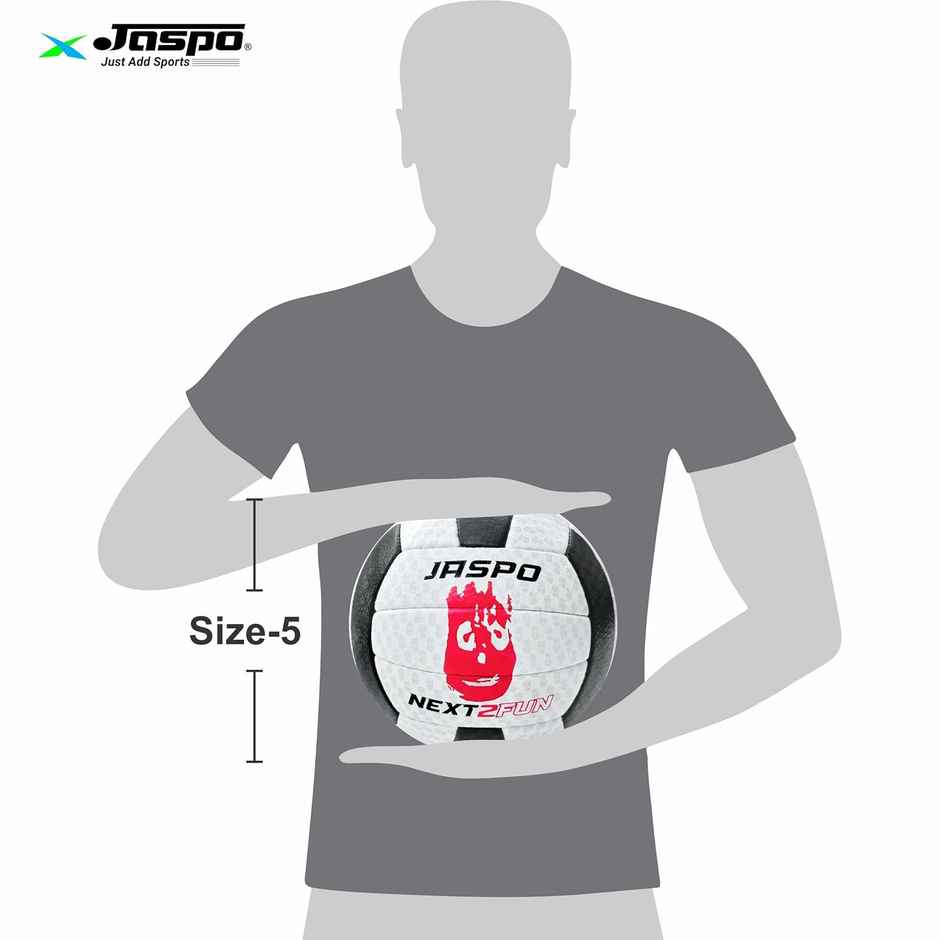 Jaspo Soft Touch Recreational Leather Volleyball with Hand Air Pump,Size:5 (Black/White)