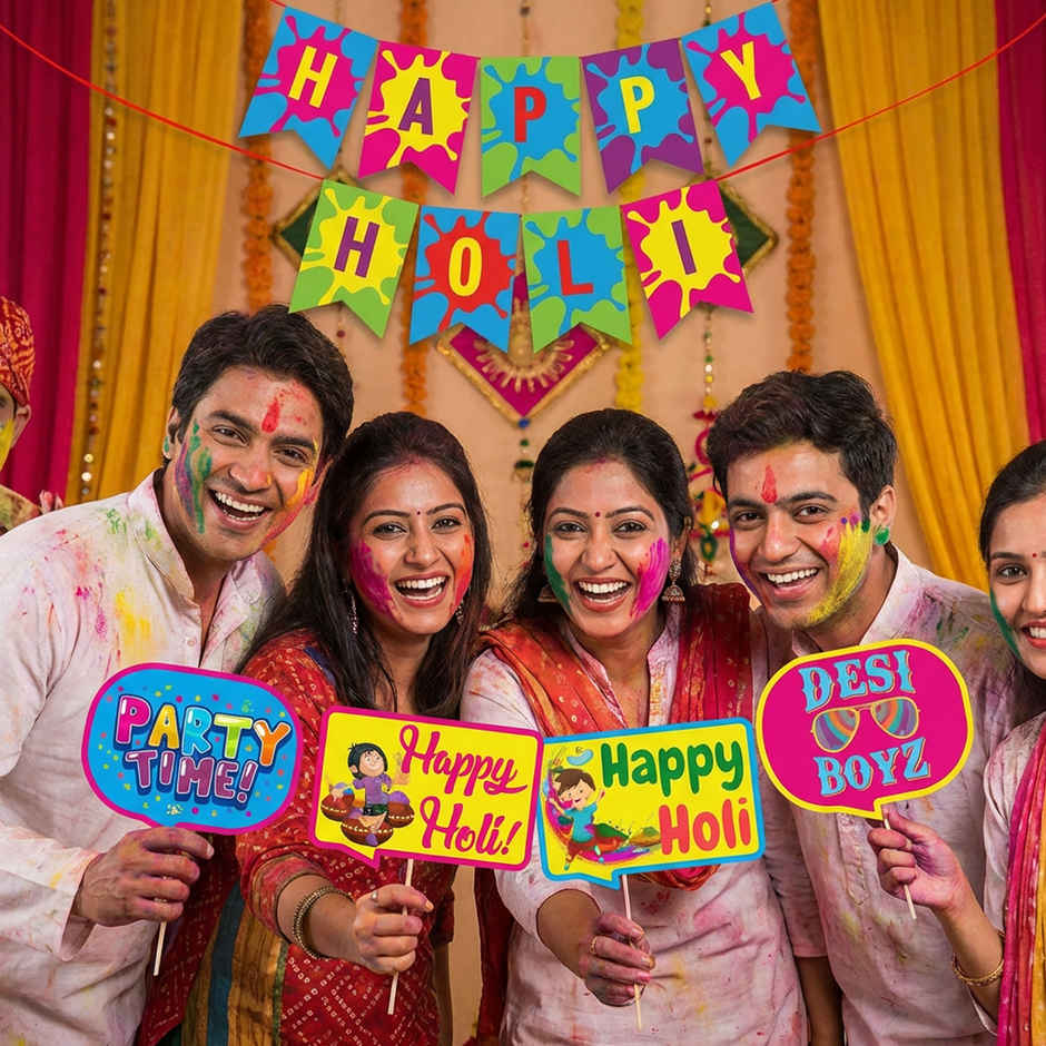 Colorful Holi Props Items Special Multicolor Holi Decoration Set | Party Propz