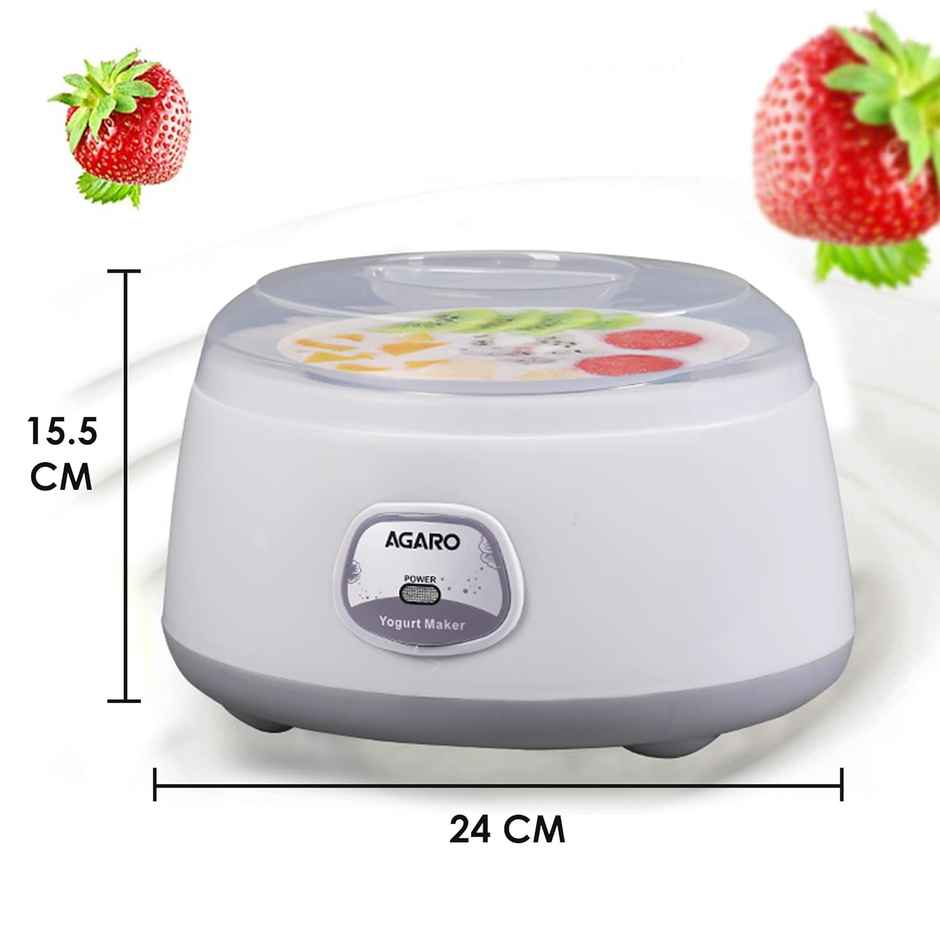 Agaro Classic Portable Yogurt Maker, 1.2L Capacity, Electric, Automatic