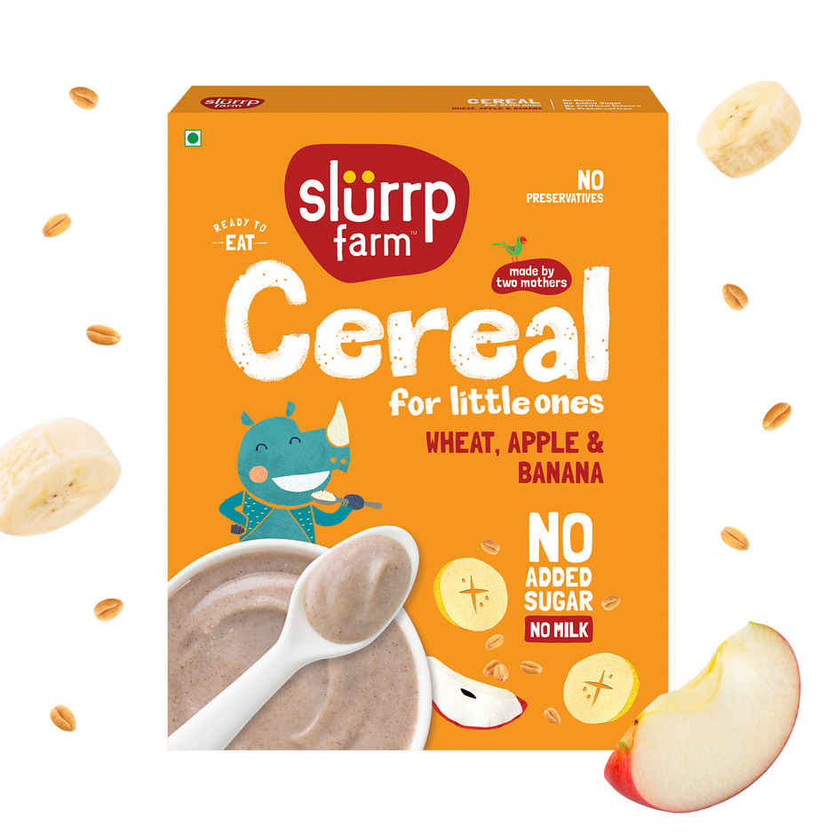 Slurrp Farm Wheat Apple and Banana Instant Healthy Cereal 100% Natural | No Added Sugar | No Milk