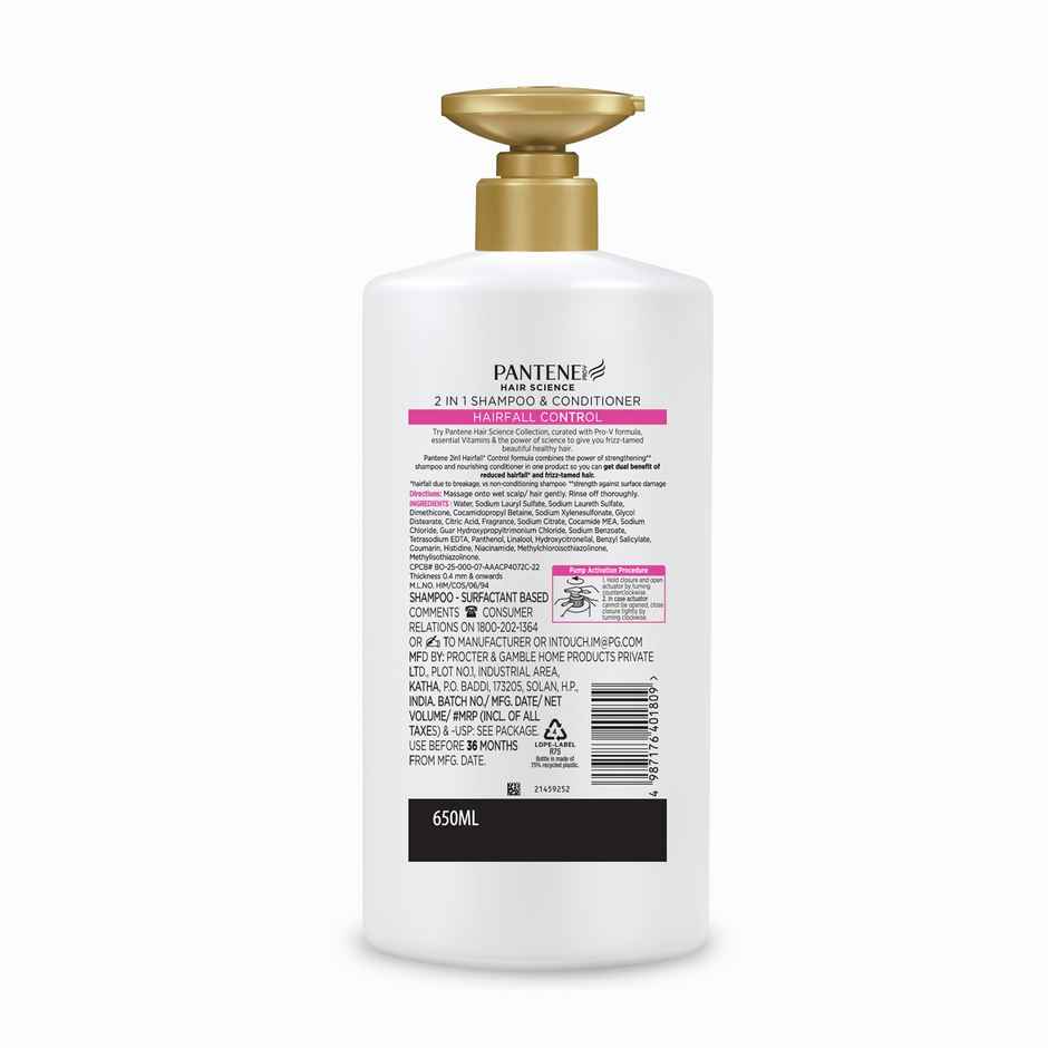 Pantene 2 In 1 Hairfall Control Shampoo + Conditioner