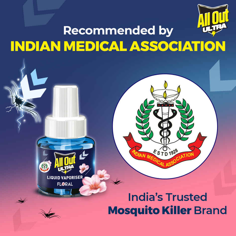 All Out Liquid Vaporizer Refill, Floral Fragrance, Kills Dengue, Malaria & Chikungunya Mosquitoes