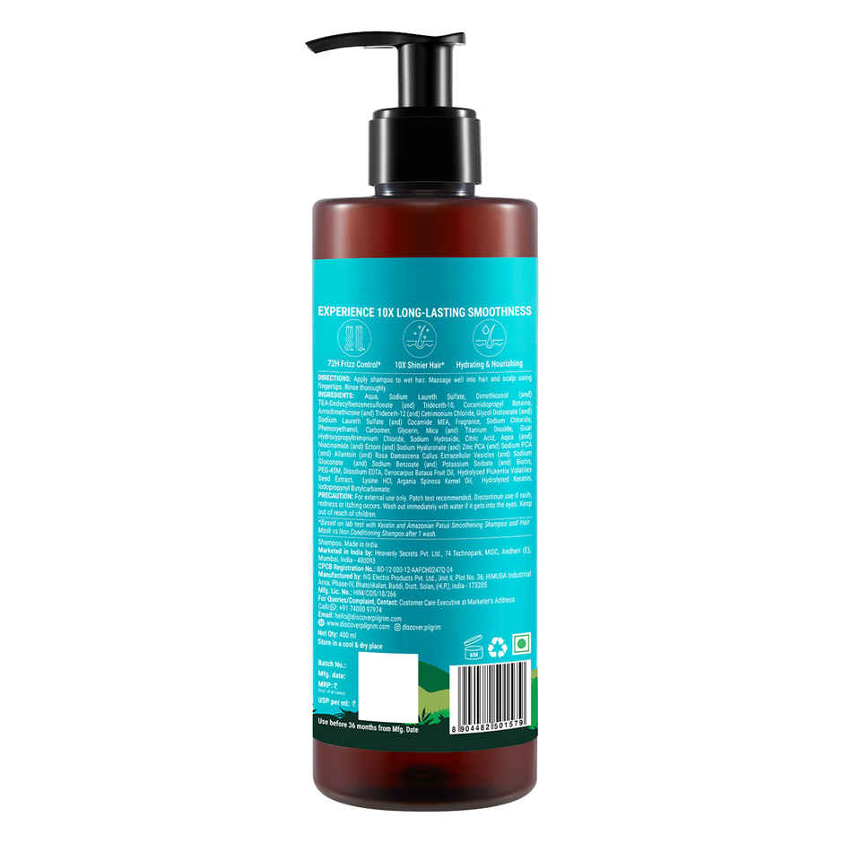 Pilgrim Keratin & Amazonian Patua Smoothening Shampoo for Smooth, Frizzy & Shinier Hair