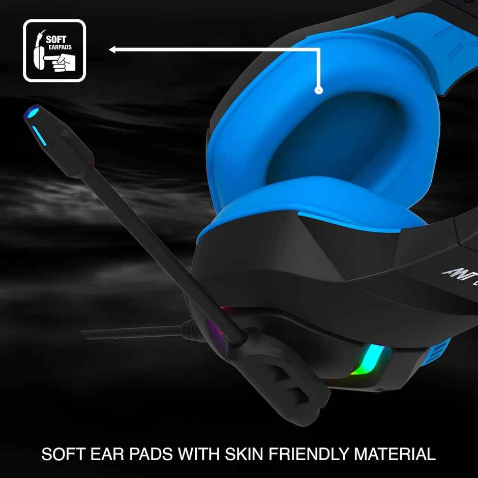 Ant Esports H530 Multi-Platform Pro Rgb Gaming Wired Headset, for PC / PS4 / PS5 / Xbox One / Switch with mic, Black Blue