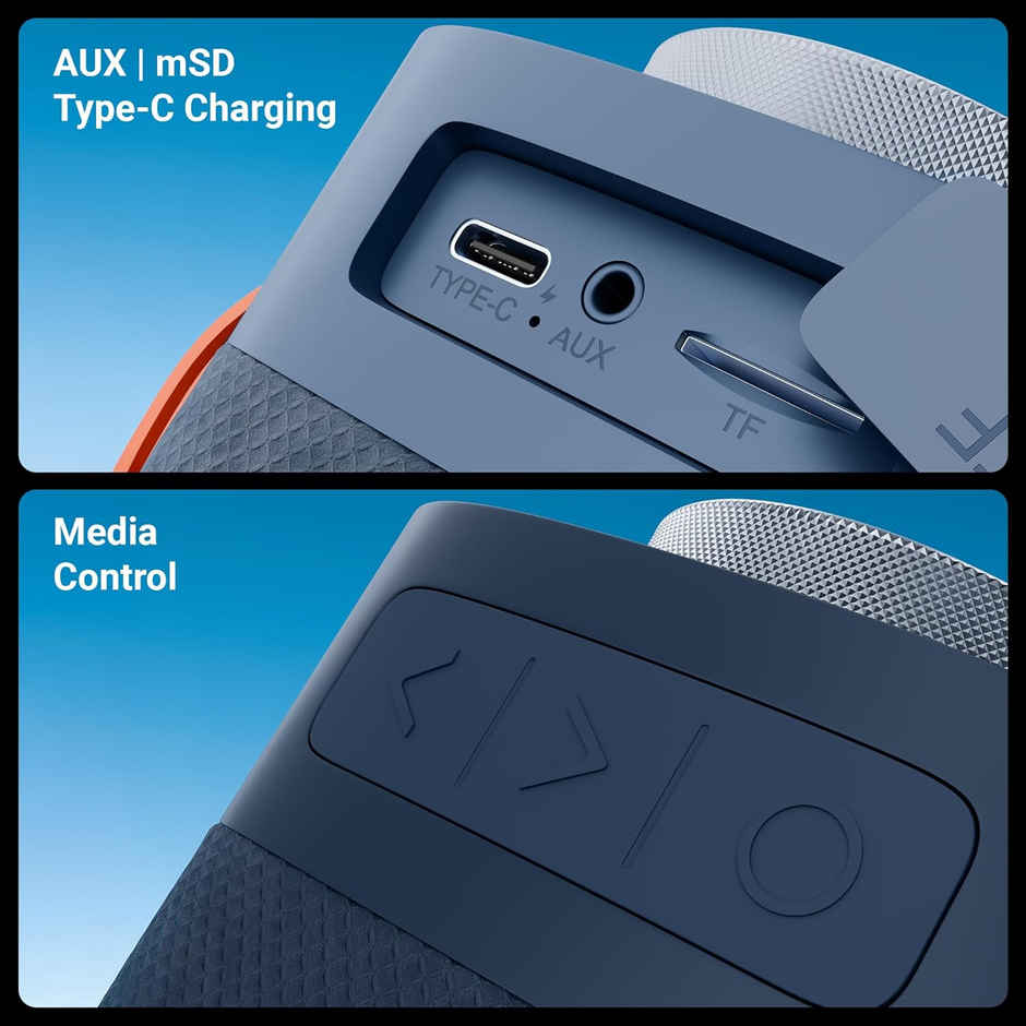 Zebronics Portable BT Speaker, Dual 6.35cm Drivers, Voice Assistant Support, Sound Feast 250 | Blue