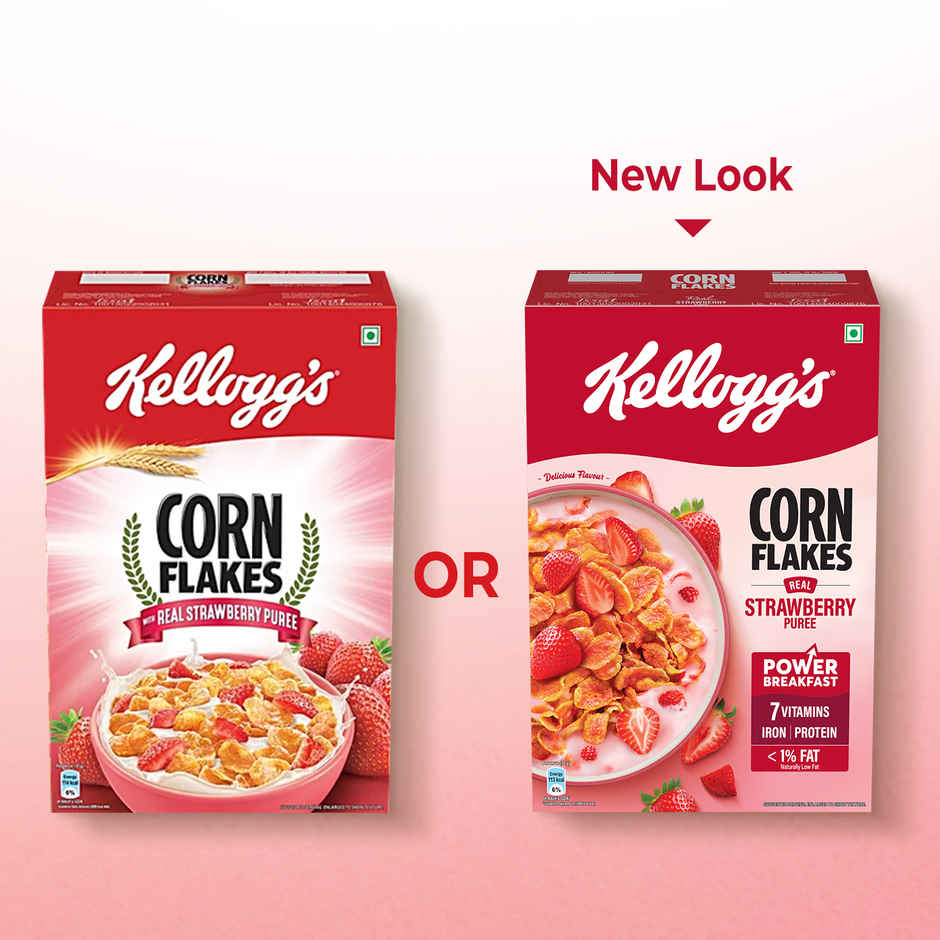 Kellogg's Corn Flakes Real Strawberry | Power Breakfast | 7 Vitamins