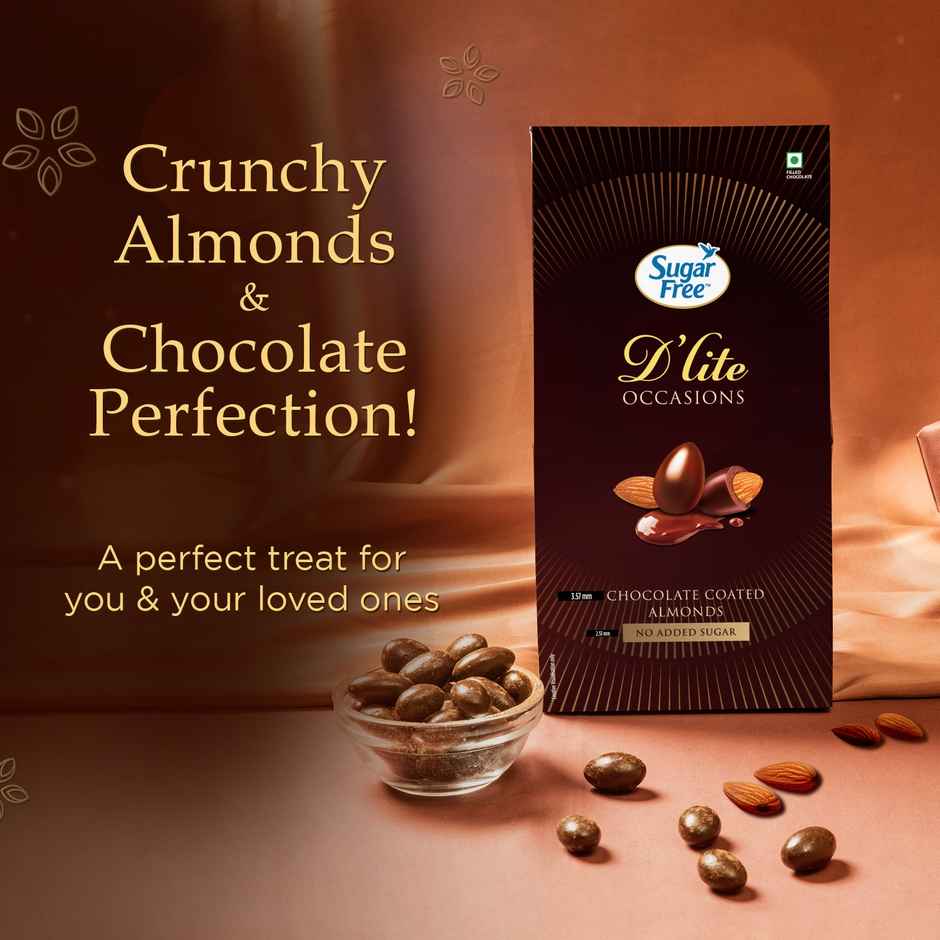 Sugar Free D'Lite Chocolate Coated Almonds Festive Celebration Gift Box