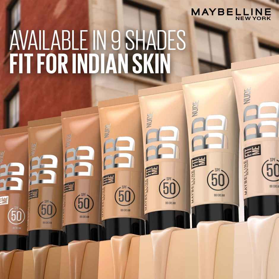 Maybelline Fit Me BB Nude Glow BB Cream, SPF 50 + 24H Hydration - 55