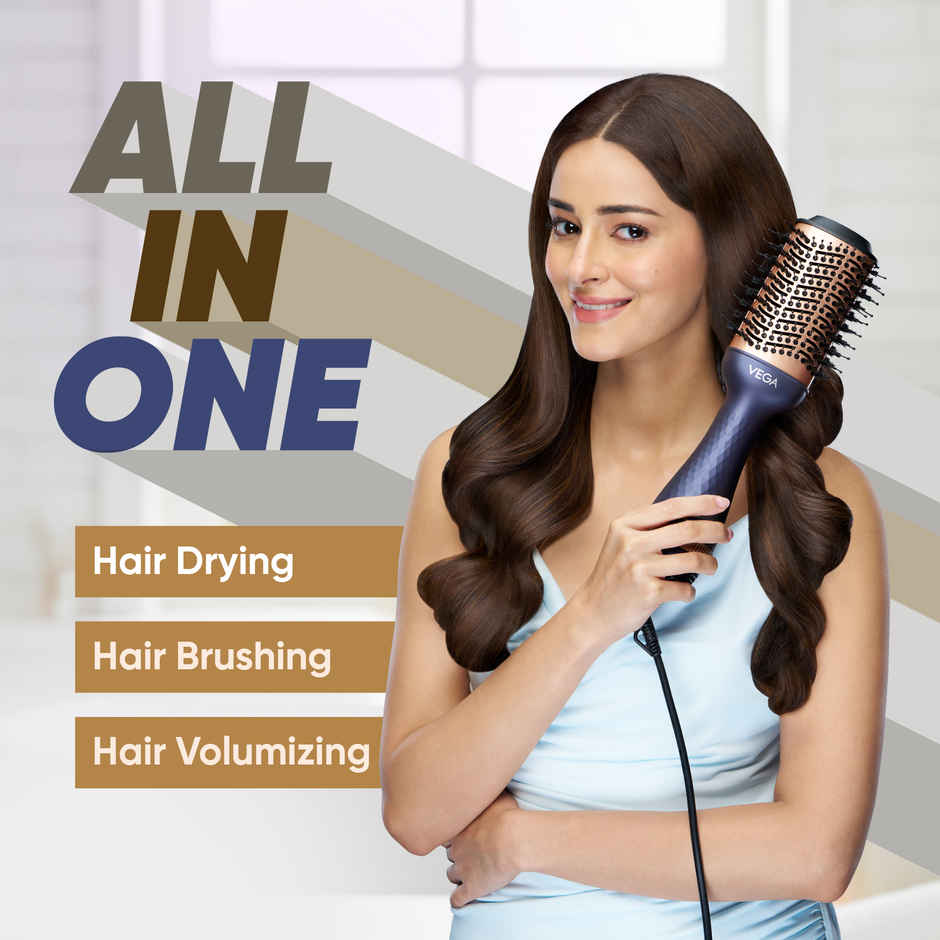 Vega Pro Volumizer Hair Blow Dryer Brush with 3 Heat/2 Speed Settings, (1200W, VHSD-02)