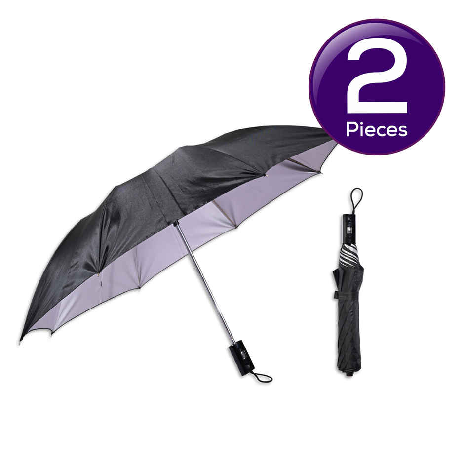 Citizen 21 Black Silver Umbrella | 2 Folds Combo