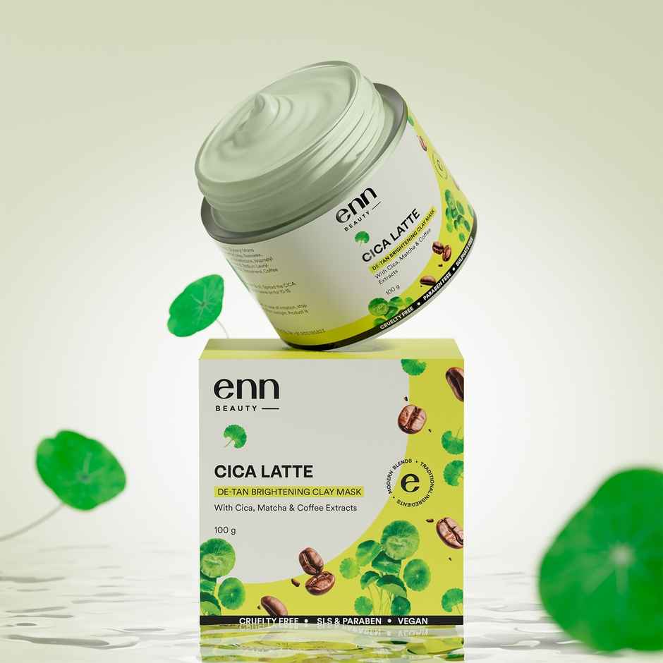 ENN Beauty Cica Latte De-Tan Clay Mask | Matcha + Coffee + Cica | Brightening, Oil Control & Glow Boost