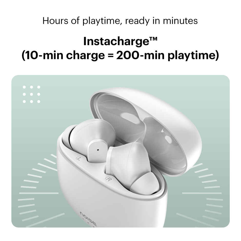 Noise Buds VS104 45H Playtime 4 Mic ENC 13mm Driver Instacharge TWS Earbuds | Snow White