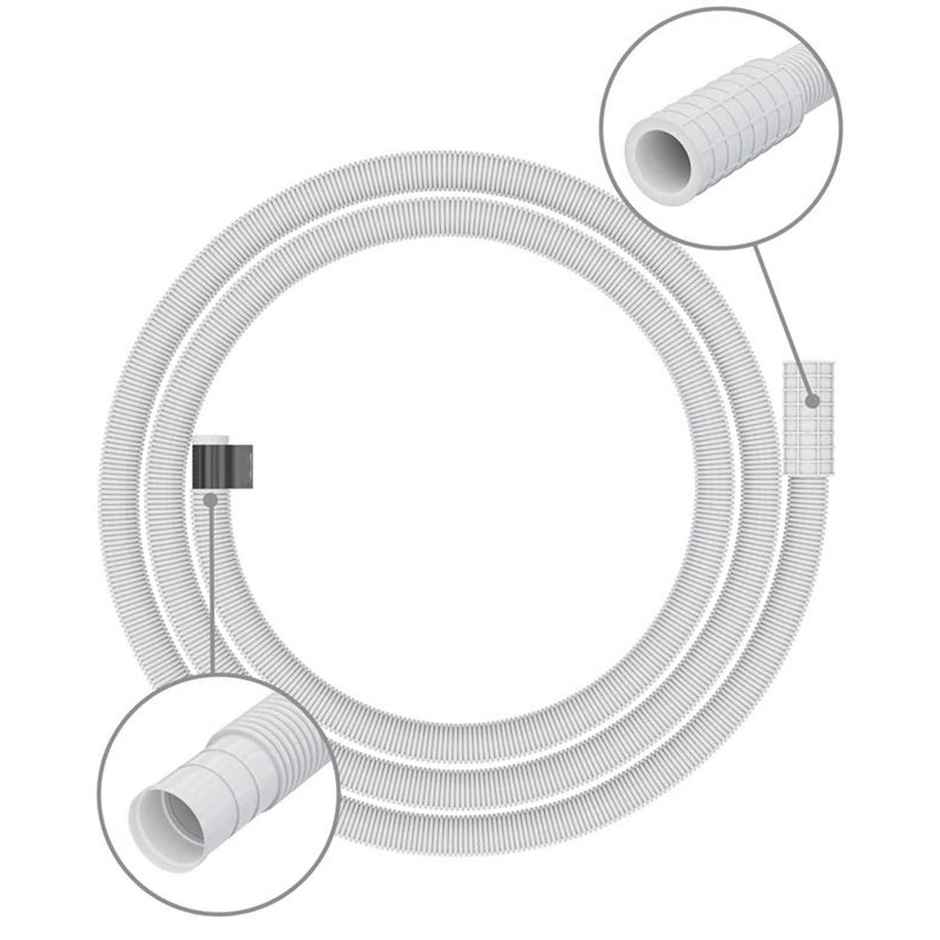 Daluci Washing Machine Outlet Pipe | Hose for Semi-Automatic Machines | White - 2 m
