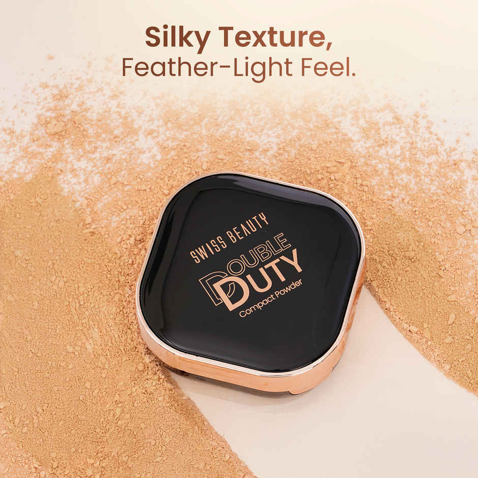 Swiss Beauty Double Duty Compact Powder - 03 Medium Honey & Golden Honey