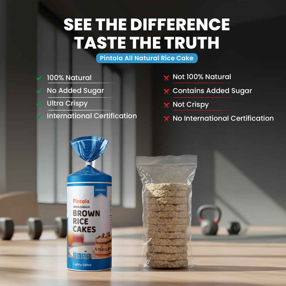 Pintola Organic Wholegrain Brown Rice Cakes | All Natural | Lightly Salted | Pack Of 1