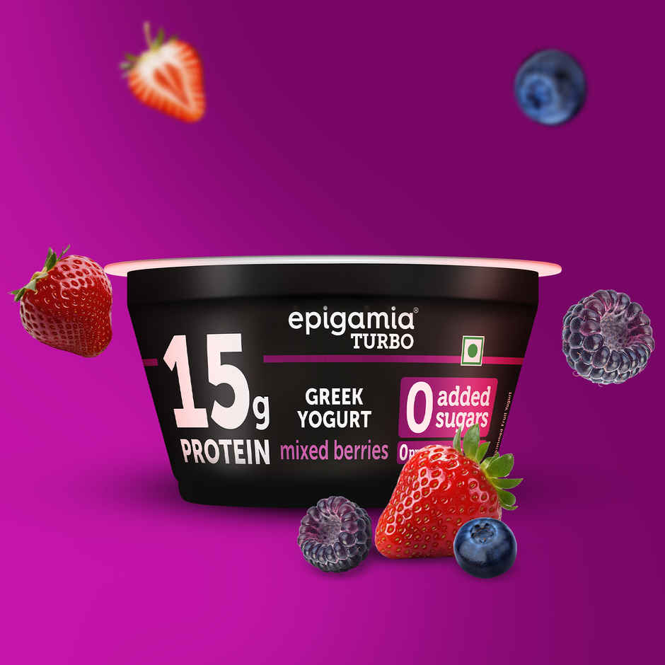 epigamia 15 g Protein Turbo Yogurt, Mixed Berries