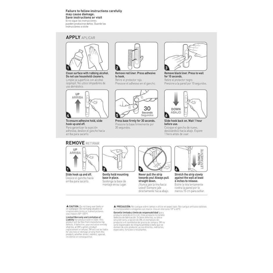 Command Adhesive Damage Free Small Hooks | Holds 450 gm | 2 Hooks | 4 Strips Combo