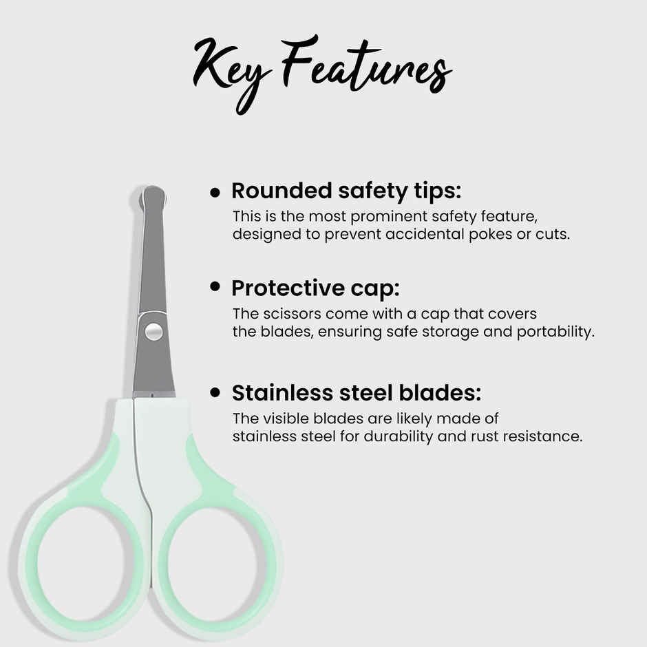 Midazzle Safety Scissor for Face - Precision Grooming Scissors with Rounded Tip |MISC5307
