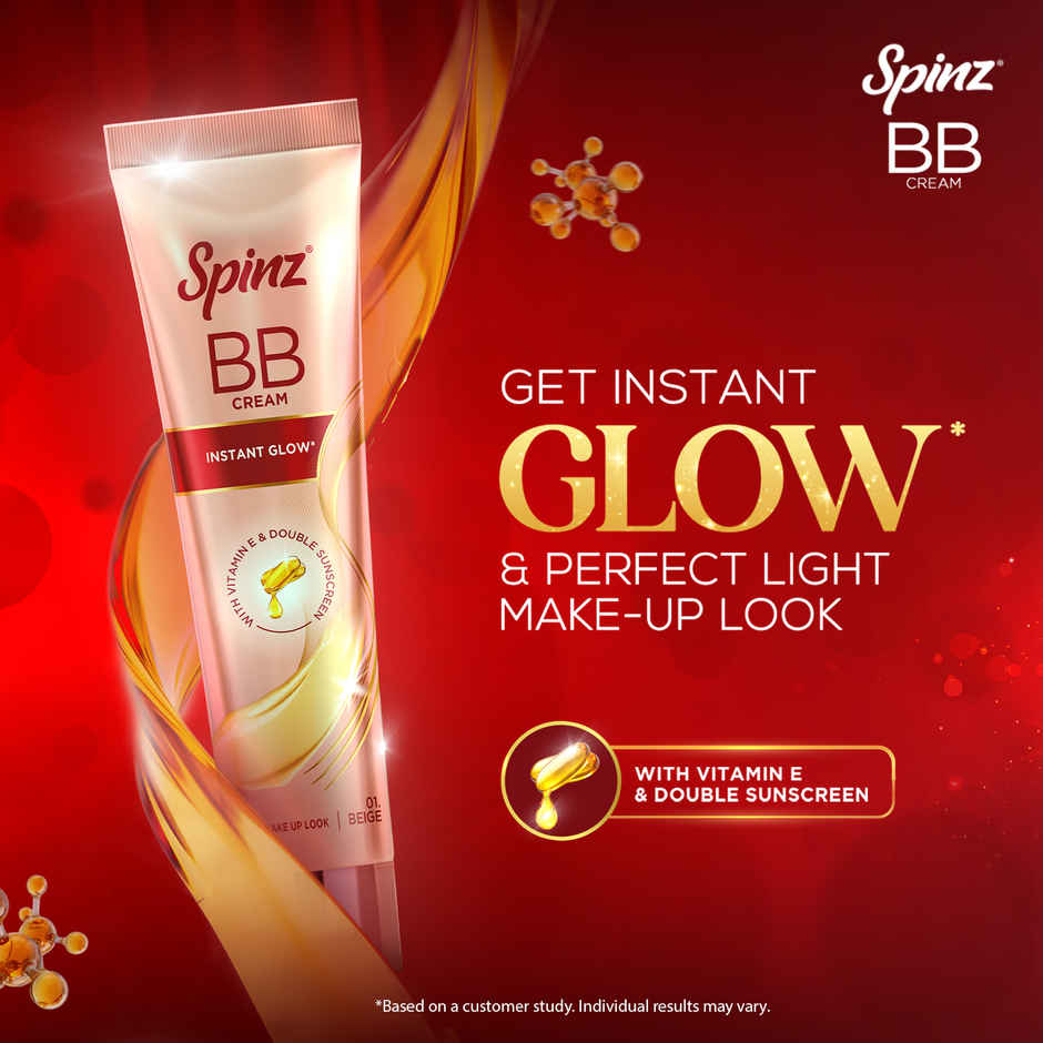 Spinz BB Brightening & Beauty Fairness Cream Gives 2X Instant Glow Sun Protection Dark Spots Correction
