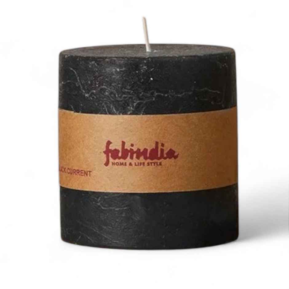 Fabindia Black Currant Pillar Candle | 7 x 8 cm