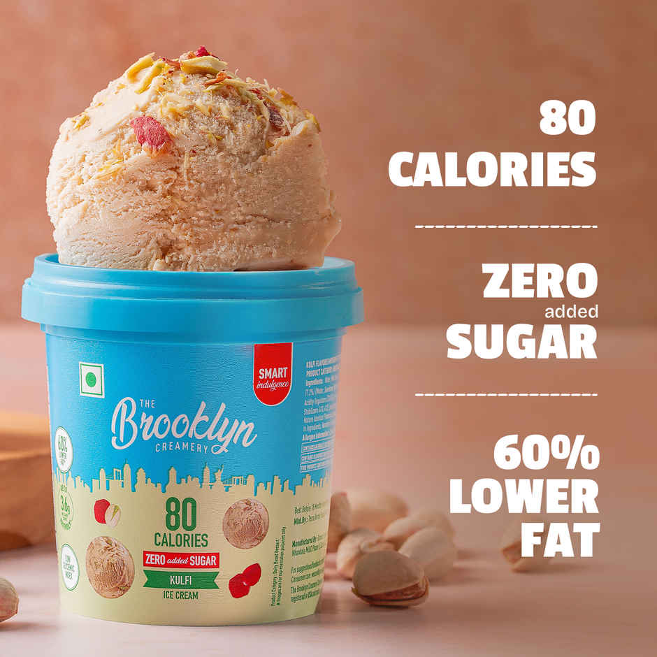 The Brooklyn Creamery Kulfi Ice Cream Cup |Low Calorie Zero Added Sugar