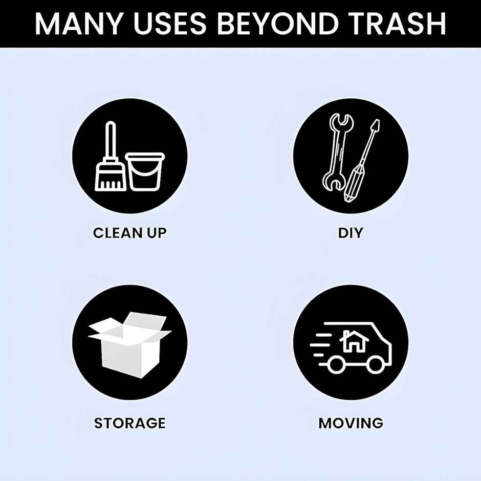 Kuber Industries 24x32 Inches Premium Garbage Bags for Dustbin | 15 Bags (1 Rolls) Black